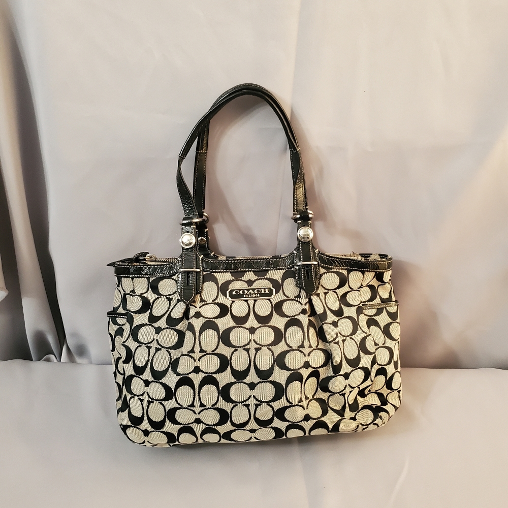 Coach Women Bag Tote Black Logo